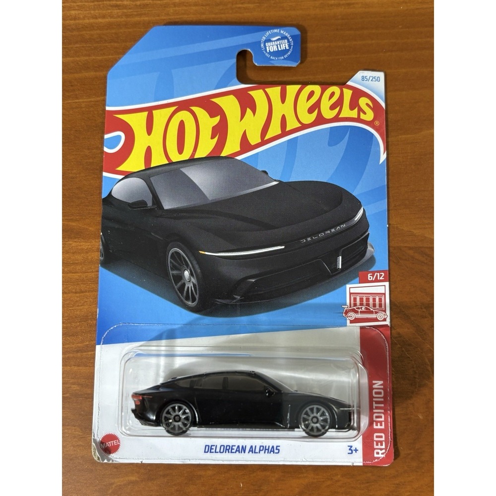 Hot Wheels Red Edition DeLorean Alpha5 Black 6/12 85/250 NIP 2024